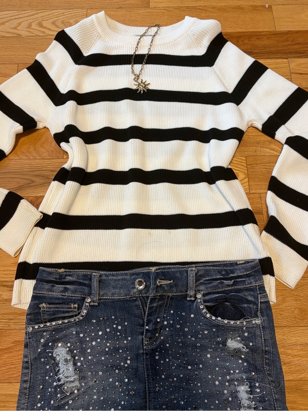 Ami Alexandre Mattiussi Cream Sweater with Black Trim